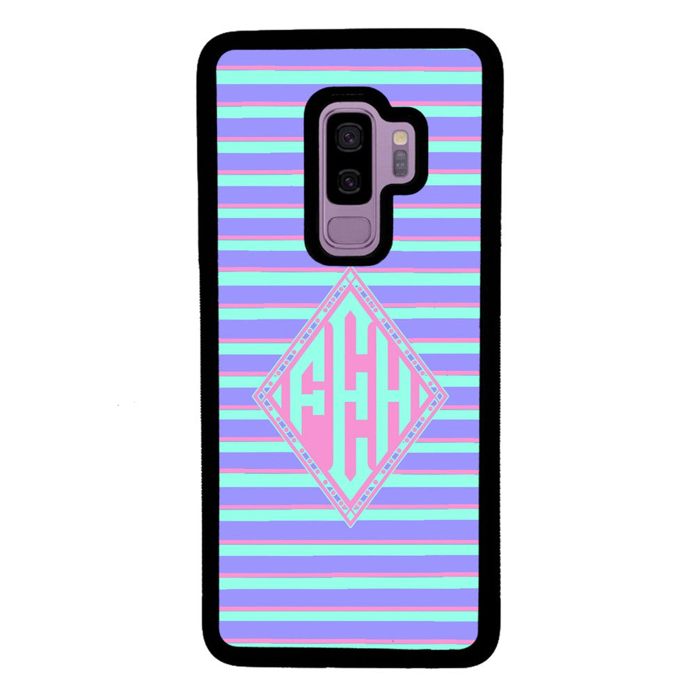 Pastel Pin Stripes Diamond Monogram | Samsung Phone Case
