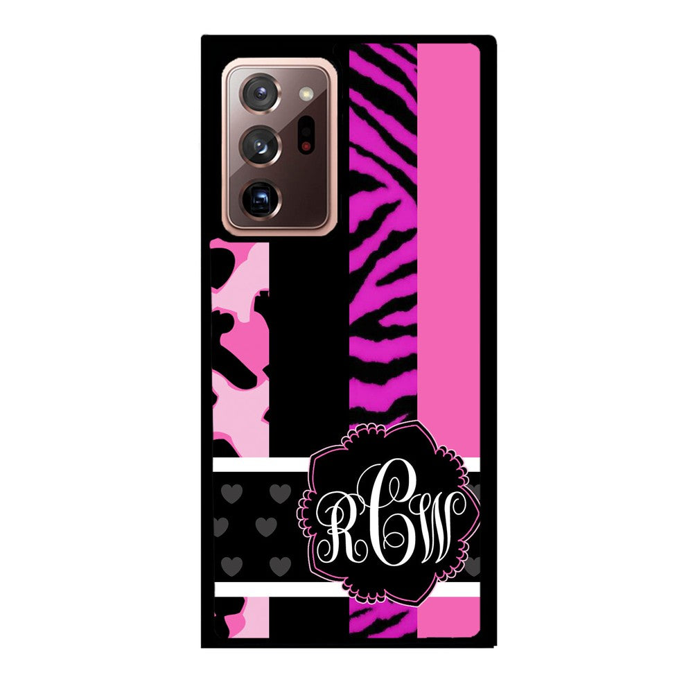 Animal Prints Pink Collage Monogram | Samsung Phone Case