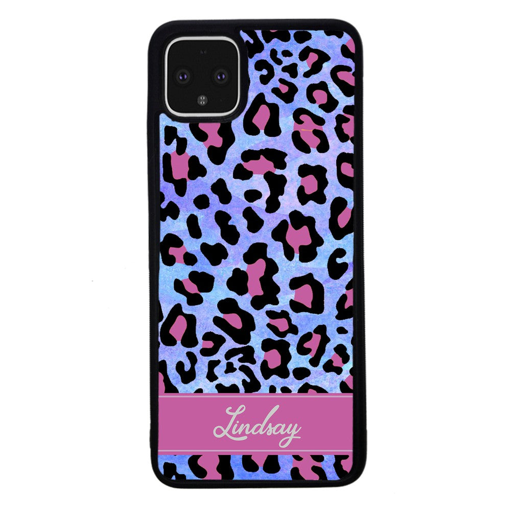 Pink and Blue Leopard Skin Personalized | Google Phone Case