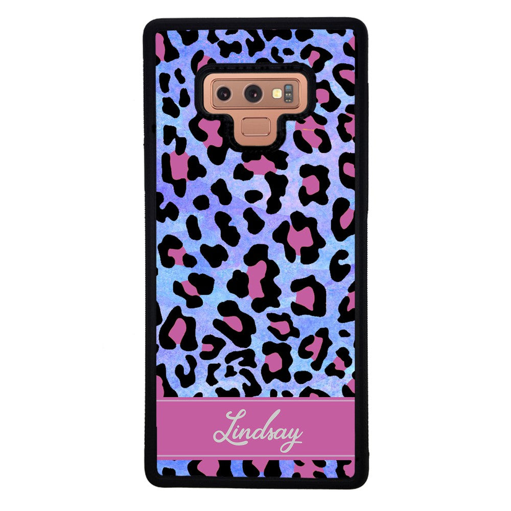 Pink and Blue Leopard Skin Personalized | Samsung Phone Case
