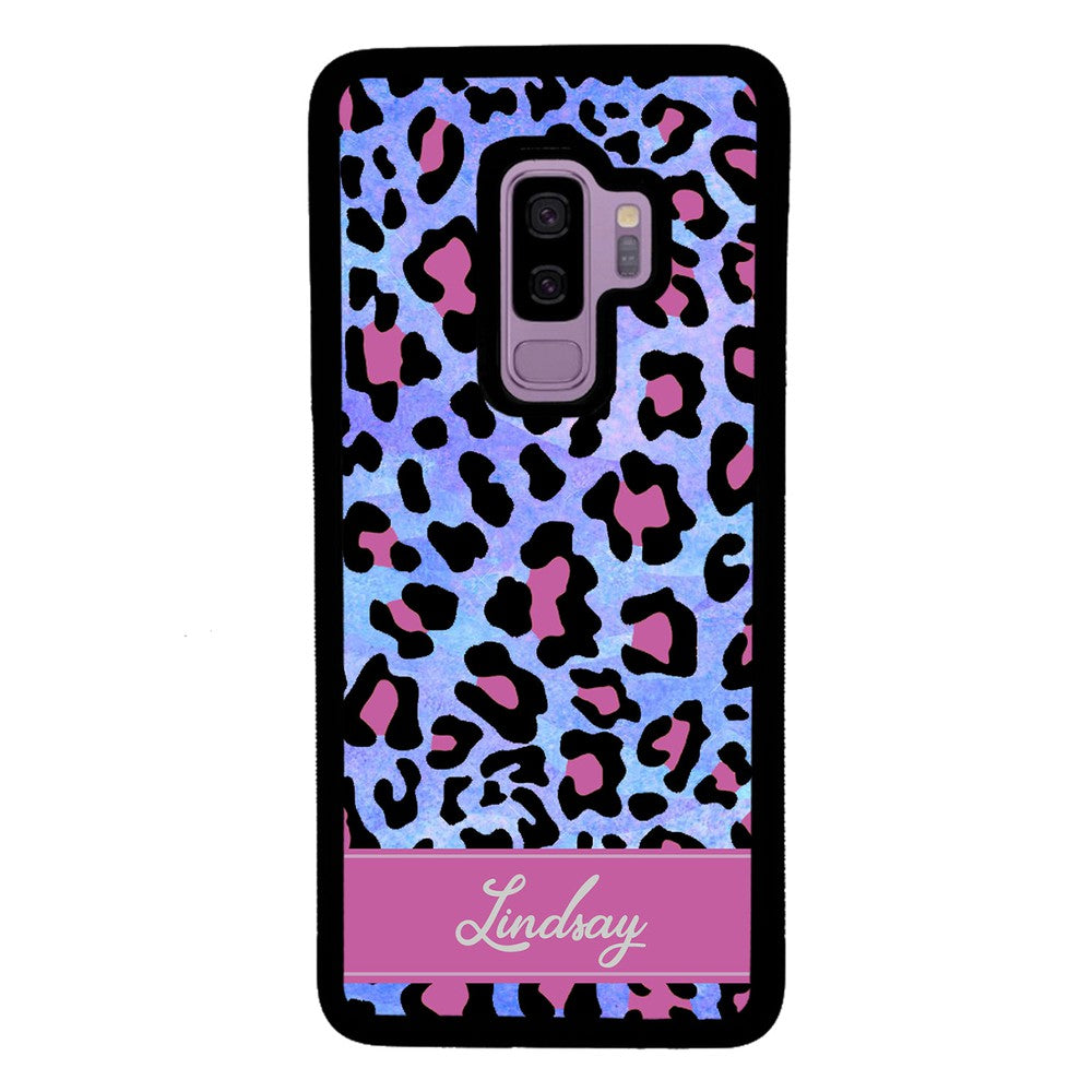Pink and Blue Leopard Skin Personalized | Samsung Phone Case