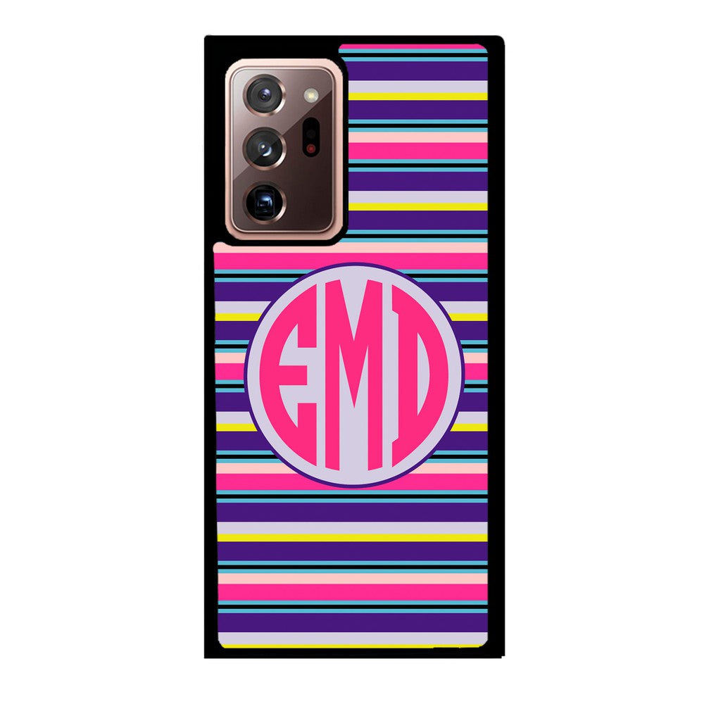 Pink Blue Purple Teal Bar Monogram | Samsung Phone Case