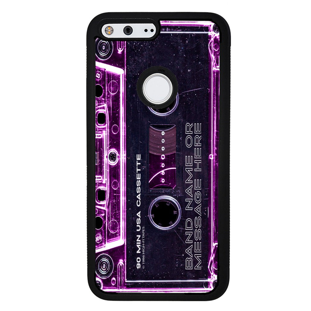 Pink Clear Black 80s Cassette Tape Personalized | Google Phone Case