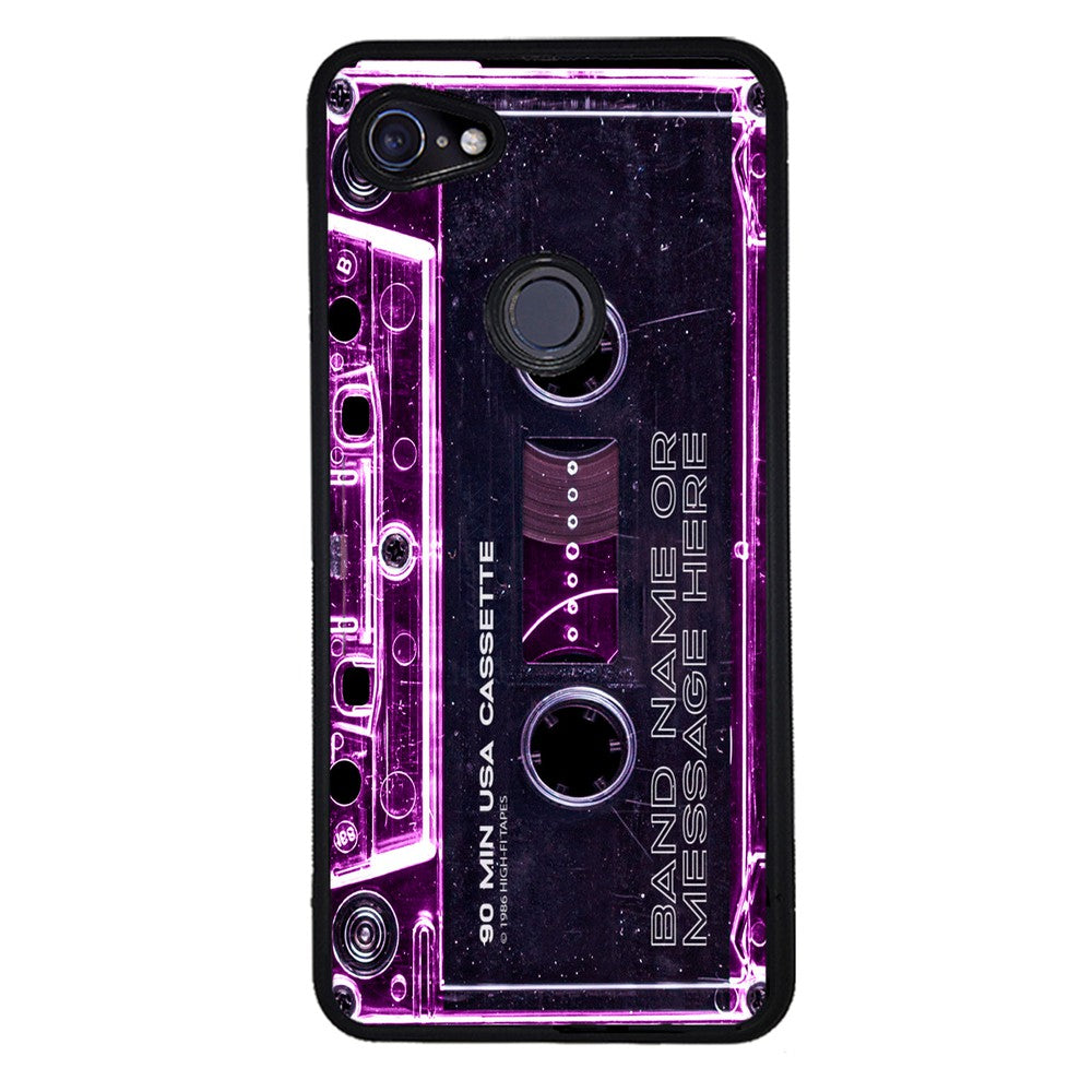 Pink Clear Black 80s Cassette Tape Personalized | Google Phone Case