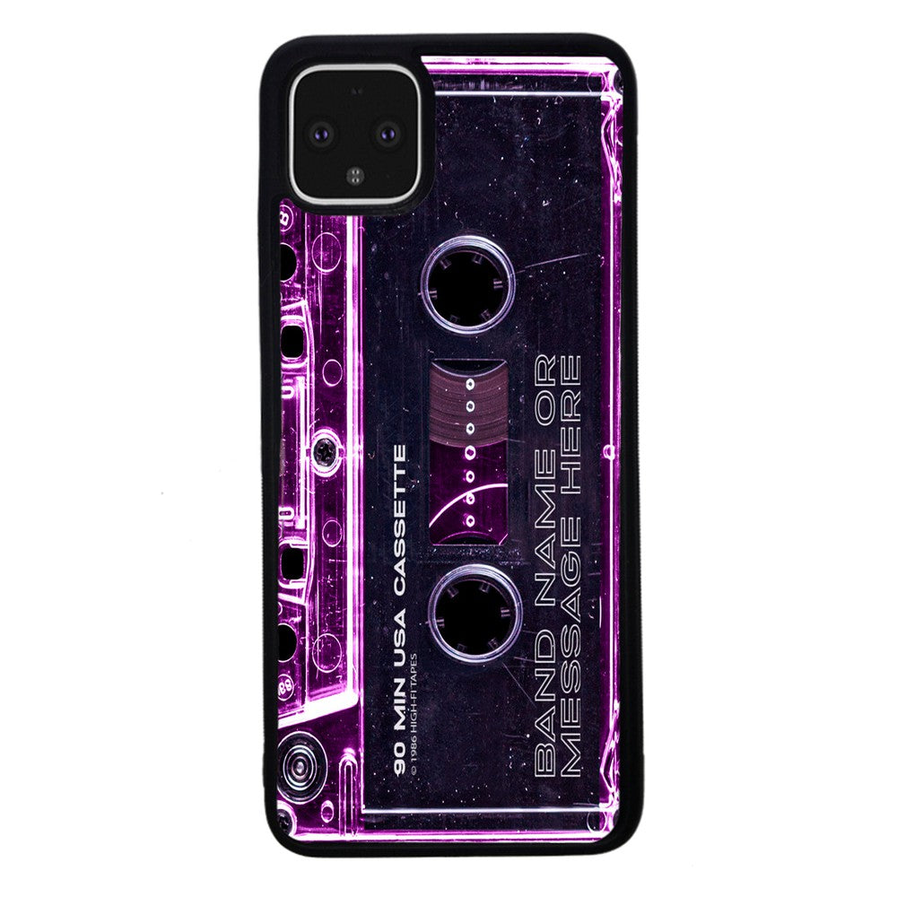 Pink Clear Black 80s Cassette Tape Personalized | Google Phone Case