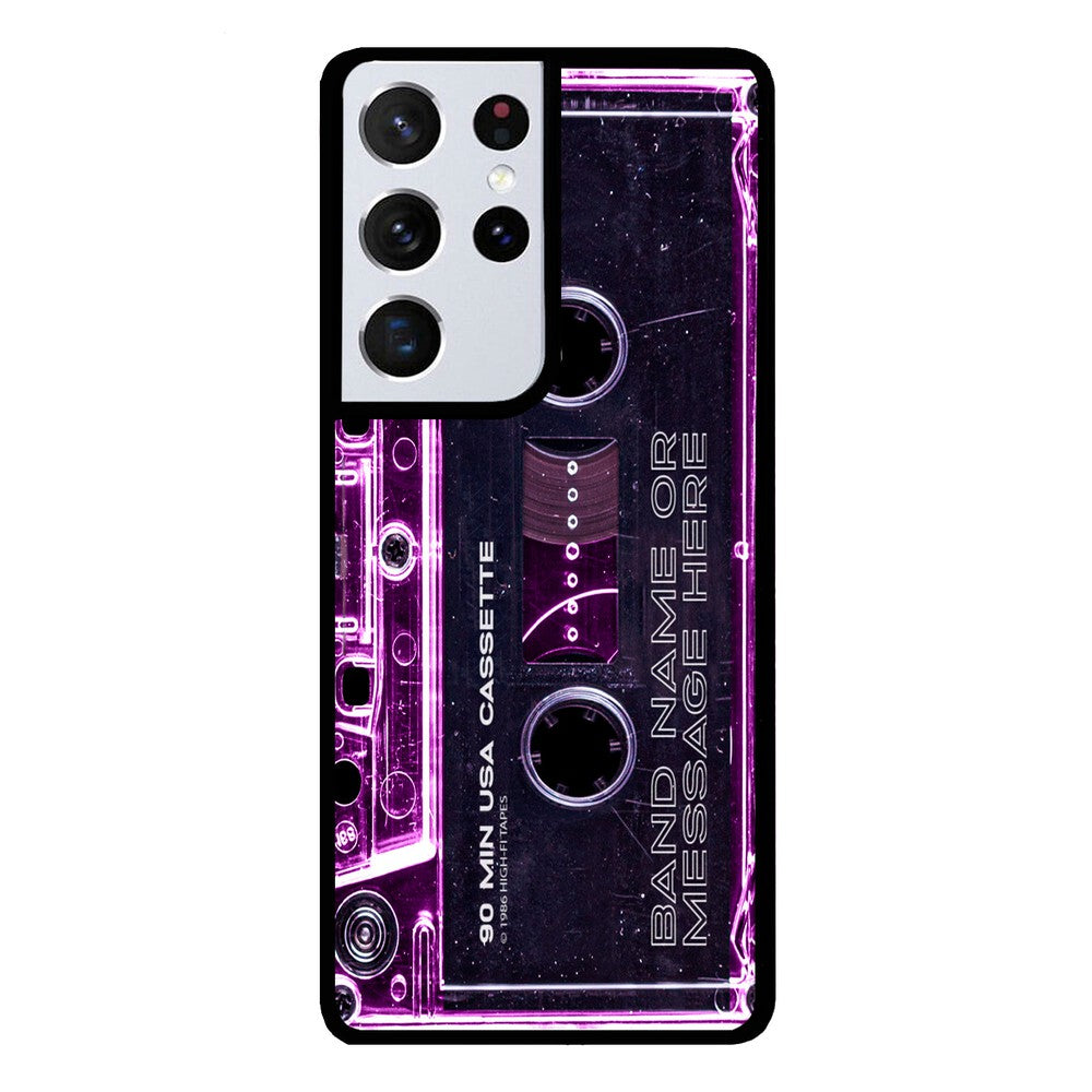 Pink Clear Black 80s Cassette Tape Personalized | Samsung Phone Case