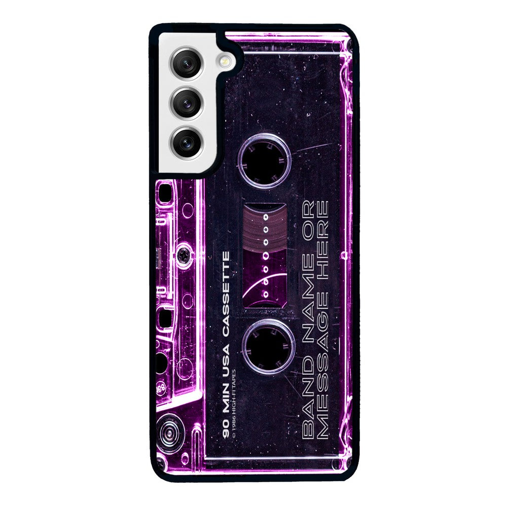 Pink Clear Black 80s Cassette Tape Personalized | Samsung Phone Case