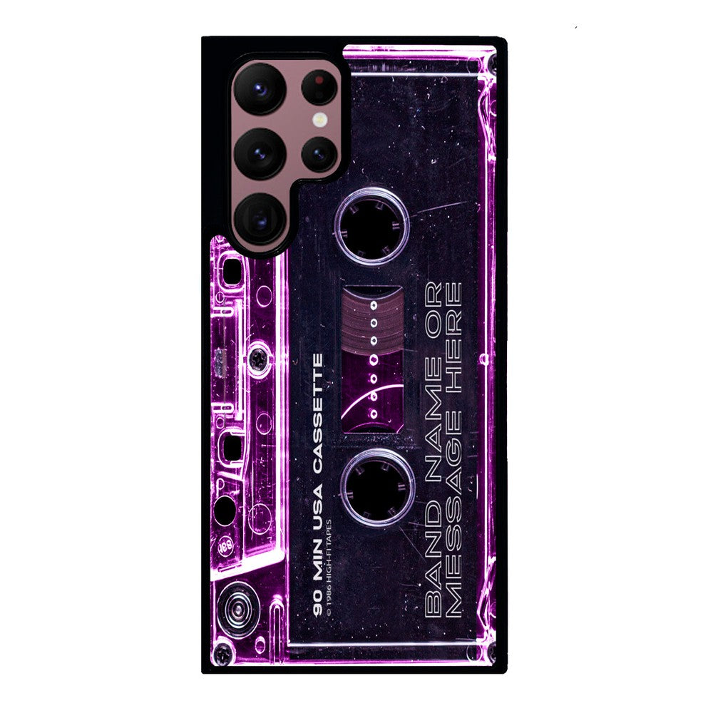Pink Clear Black 80s Cassette Tape Personalized | Samsung Phone Case