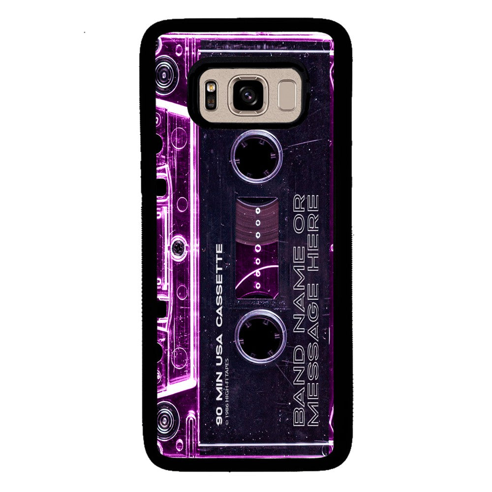 Pink Clear Black 80s Cassette Tape Personalized | Samsung Phone Case