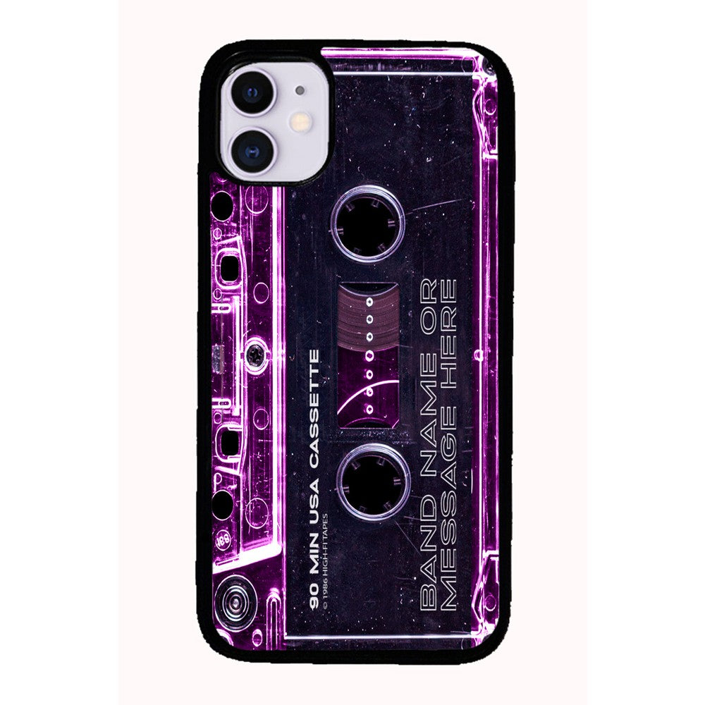 Pink Clear Black 80s Cassette Tape Personalized | Apple iPhone Case