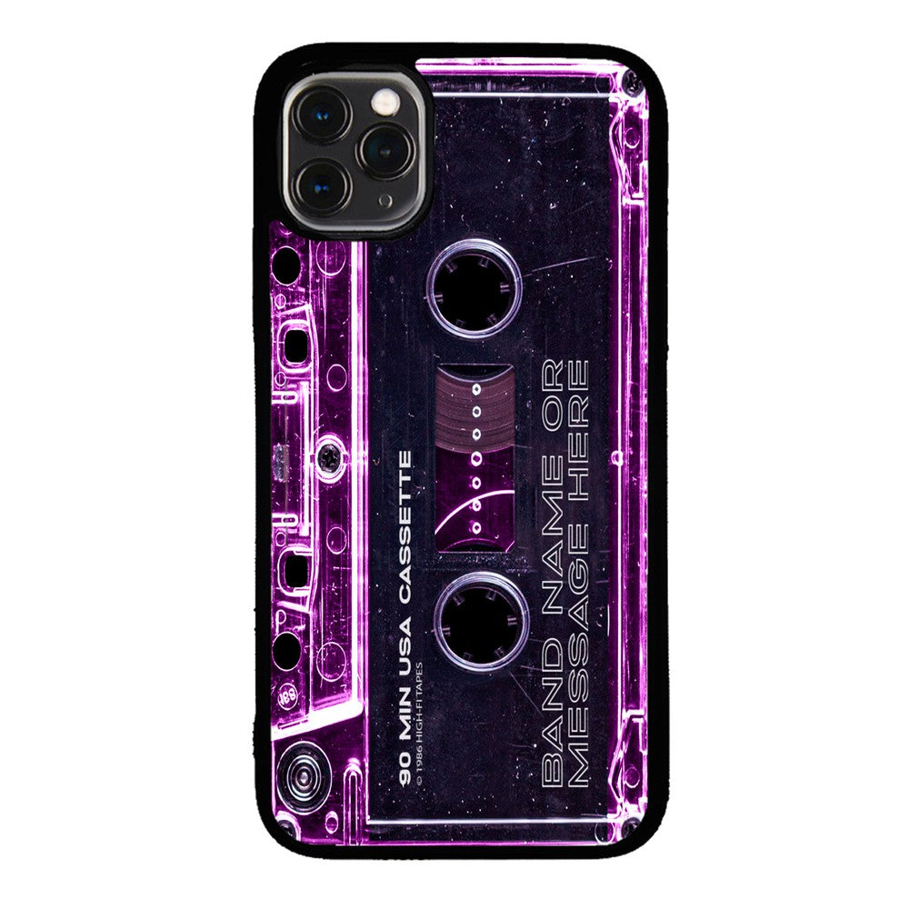 Pink Clear Black 80s Cassette Tape Personalized | Apple iPhone Case