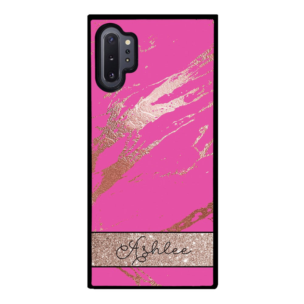 Pink and Gold Marble Personalized | Samsung Phone Case