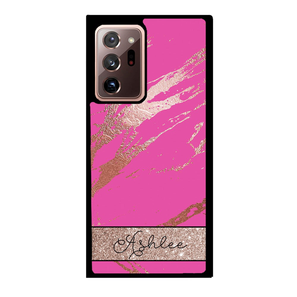 Pink and Gold Marble Personalized | Samsung Phone Case