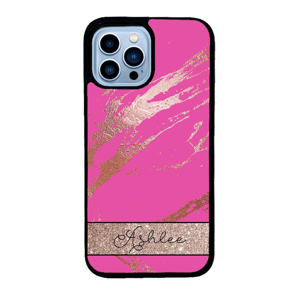 Pink and Gold Marble Personalized | Apple iPhone Case