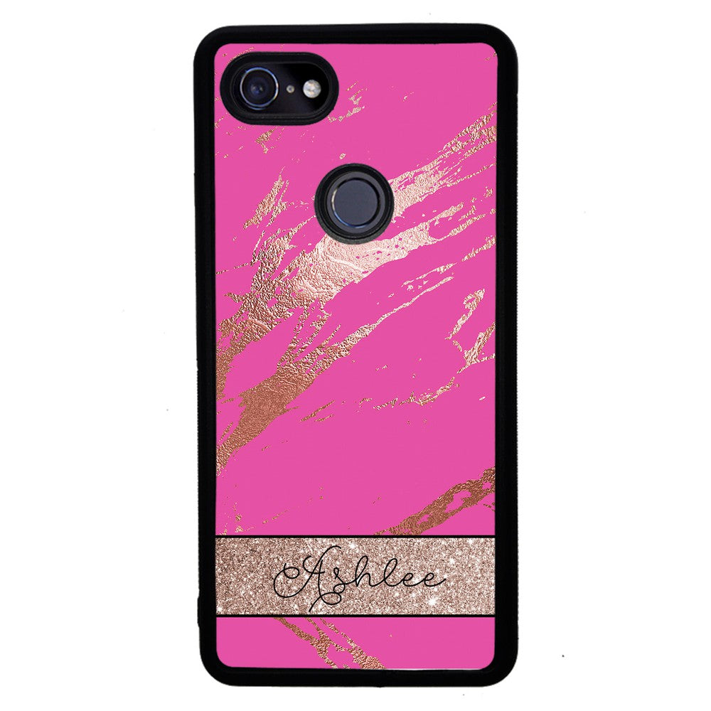 Pink and Gold Marble Personalized | Google Phone Case
