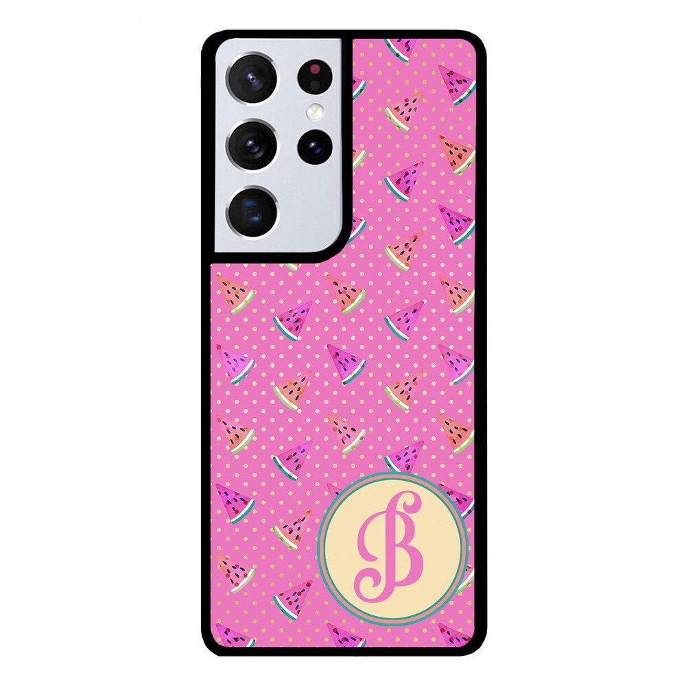 Pink Watermelon Initial | Samsung Phone Case