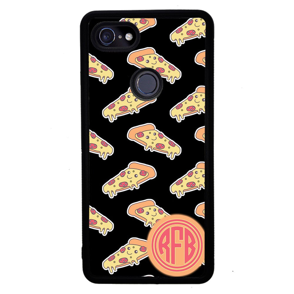 Smiley Face Pizza Monogram | Google Phone Case