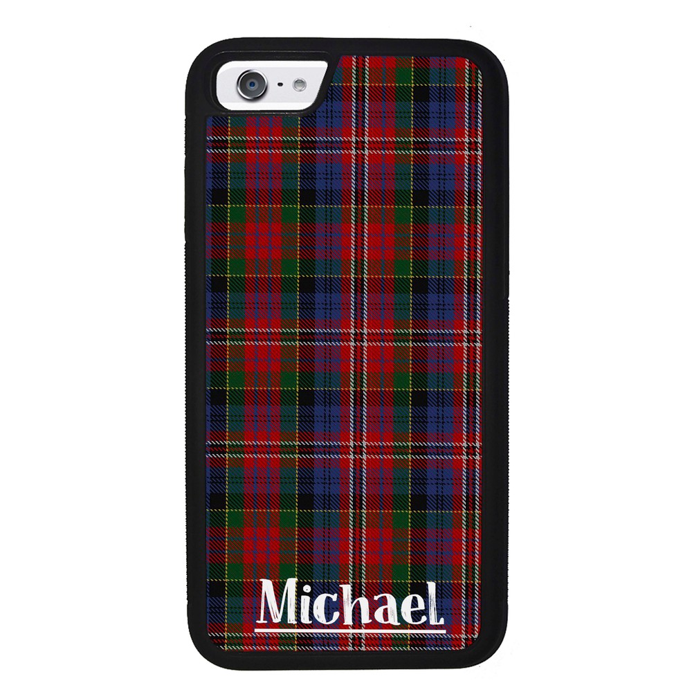 Plaid Tartan Sweater Green Blue and Red Personalized | Apple iPhone Case