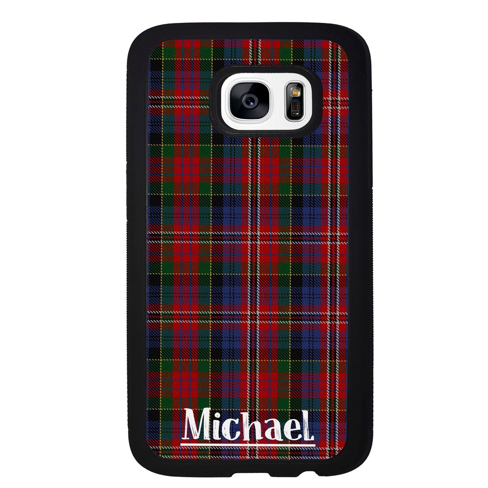 Plaid Tartan Sweater Green Blue and Red Personalized | Samsung Phone Case