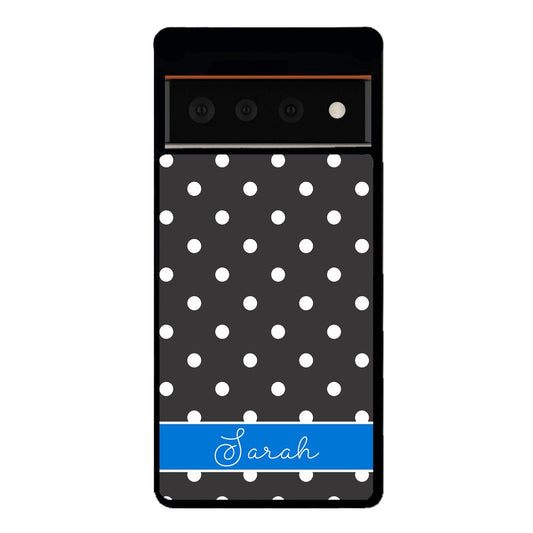 Black Polka Dot Blue Personalized | Google Phone Case