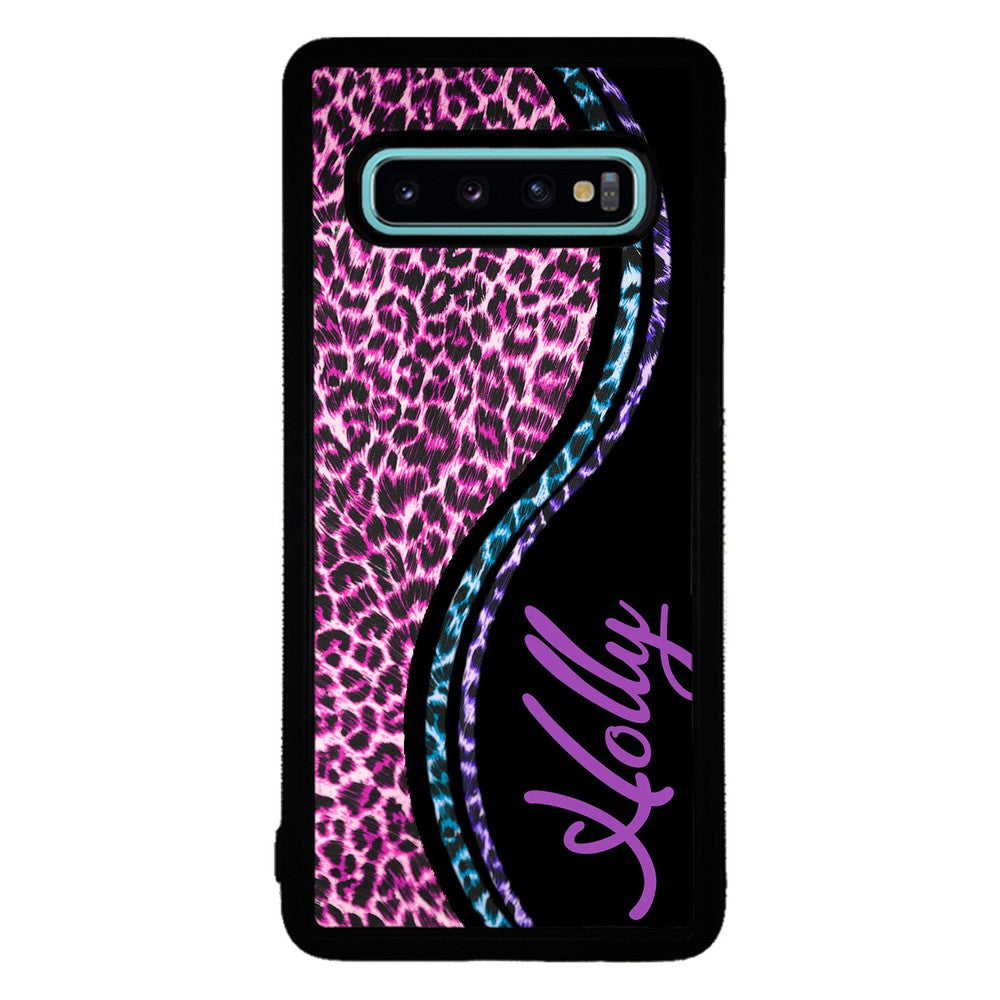 Colorful Leopard Curvy Personalized | Samsung Phone Case