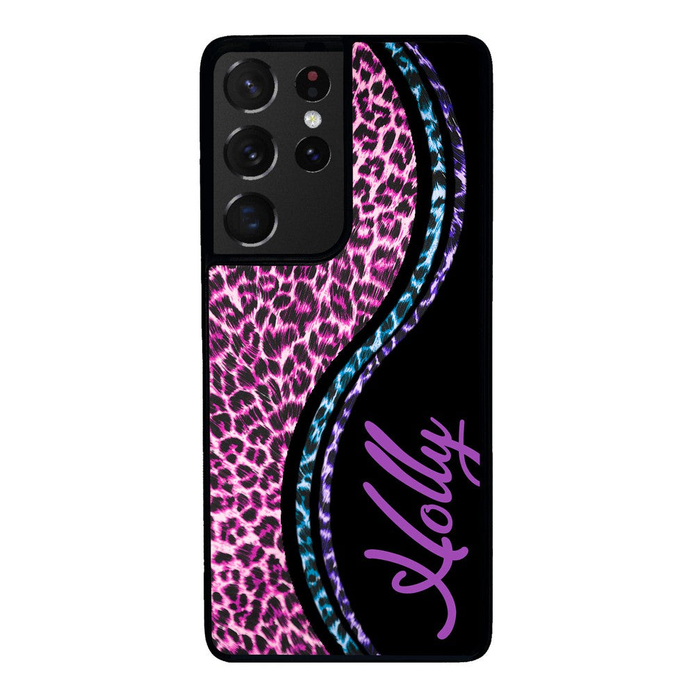Colorful Leopard Curvy Personalized | Samsung Phone Case