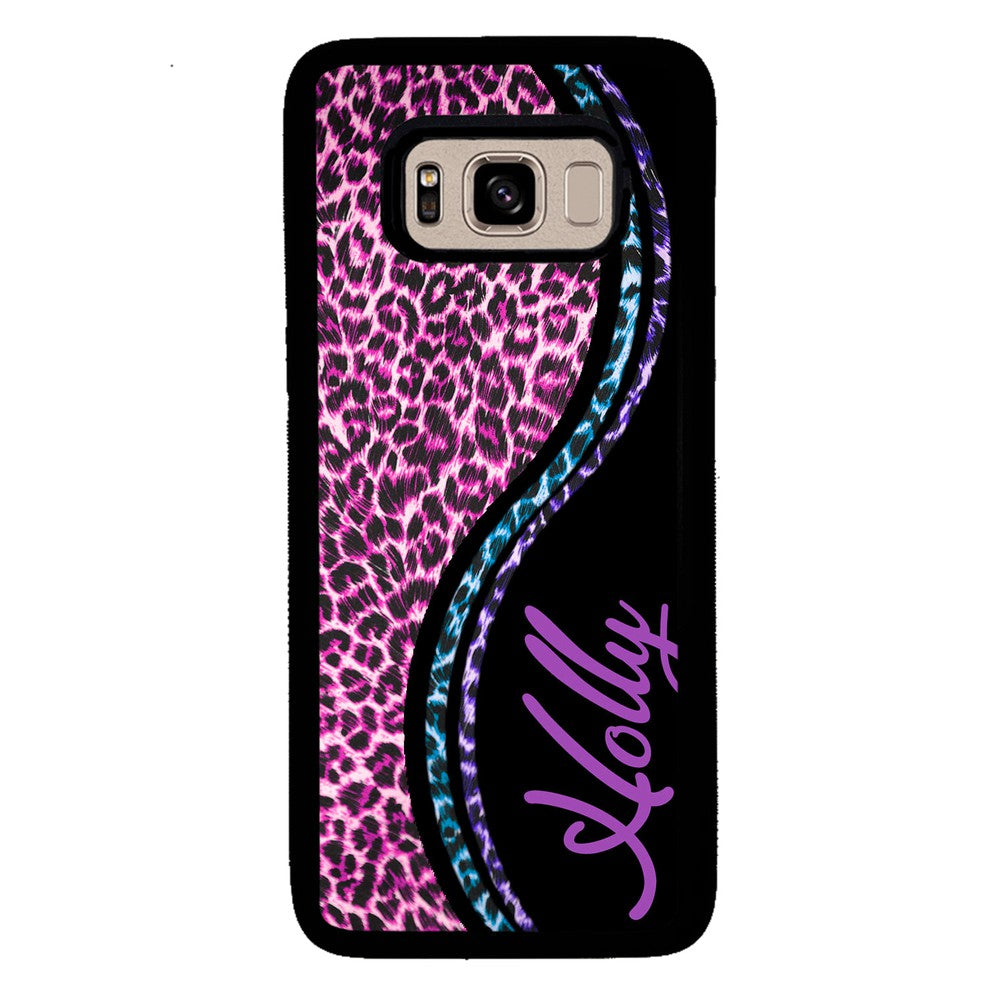 Colorful Leopard Curvy Personalized | Samsung Phone Case