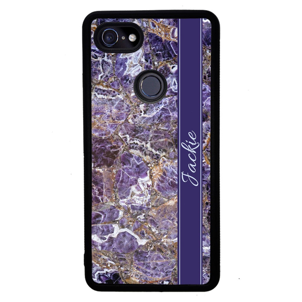 Purple and Gold Marble Personalized | Google Phone Case
