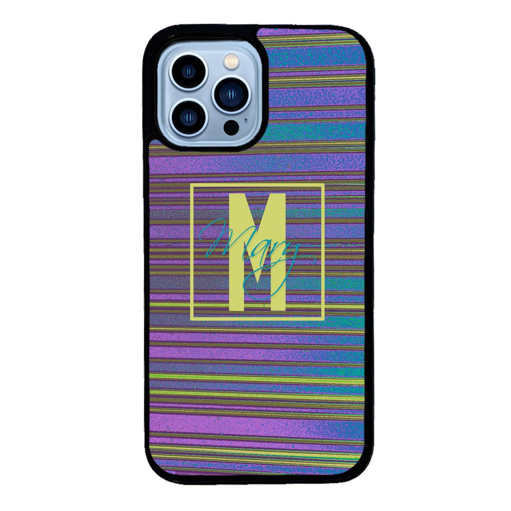 Purple & Blue Stripe 90s Personalized | Apple iPhone Case