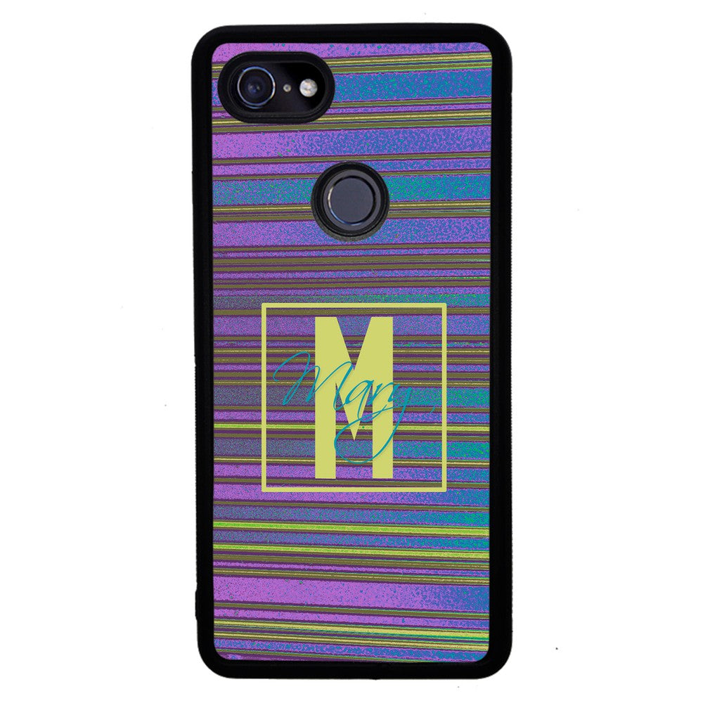 Purple & Blue Stripe 90s Personalized | Google Phone Case