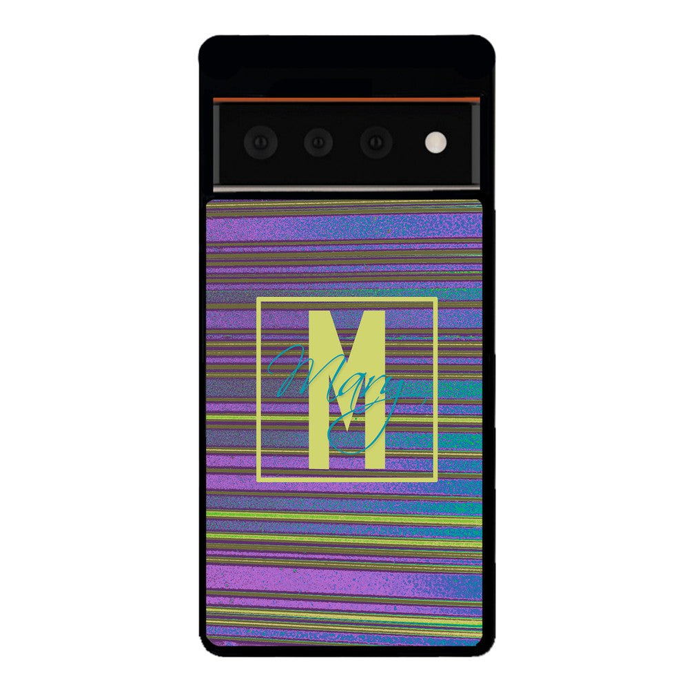 Purple & Blue Stripe 90s Personalized | Google Phone Case