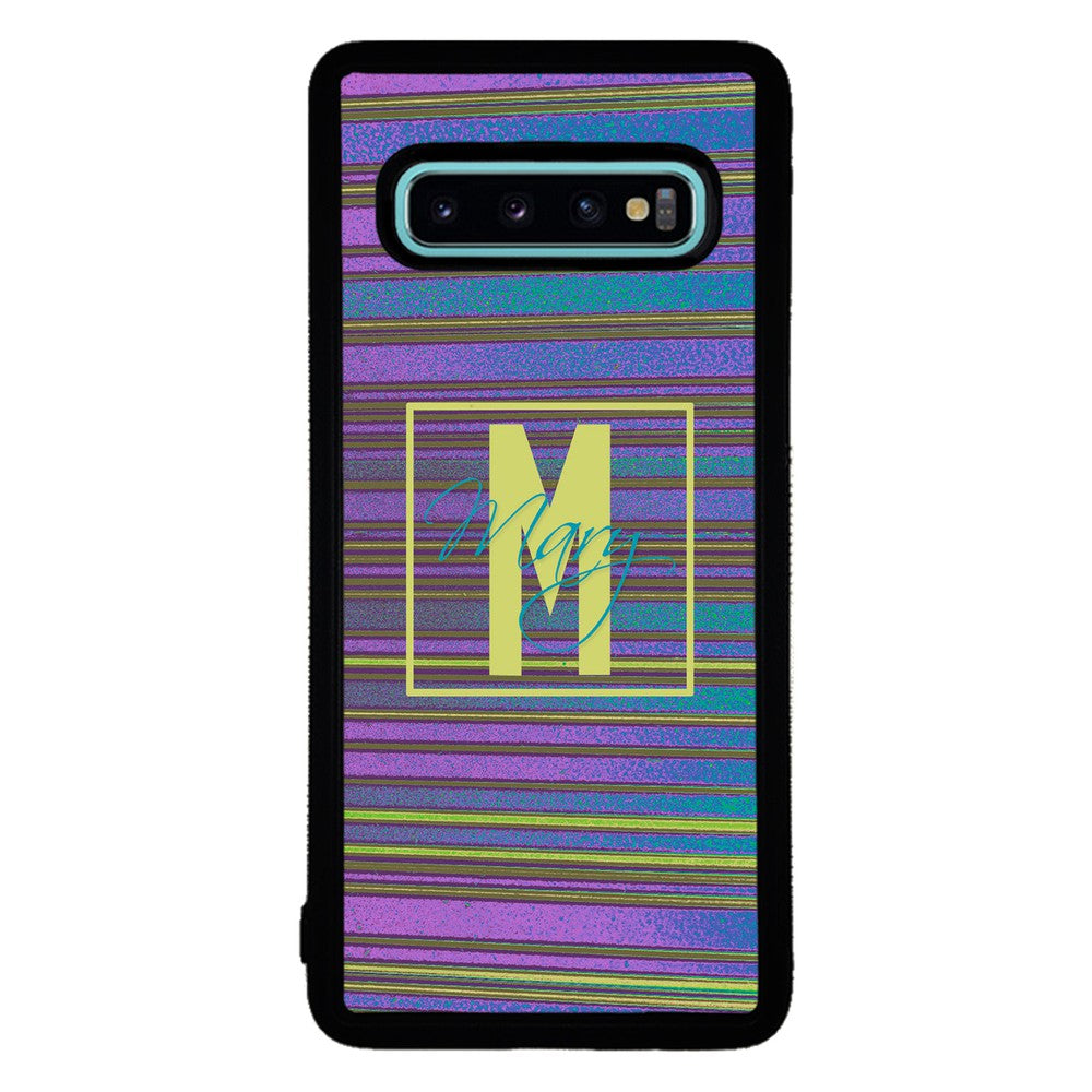 Purple & Blue Stripe 90s Personalized | Samsung Phone Case