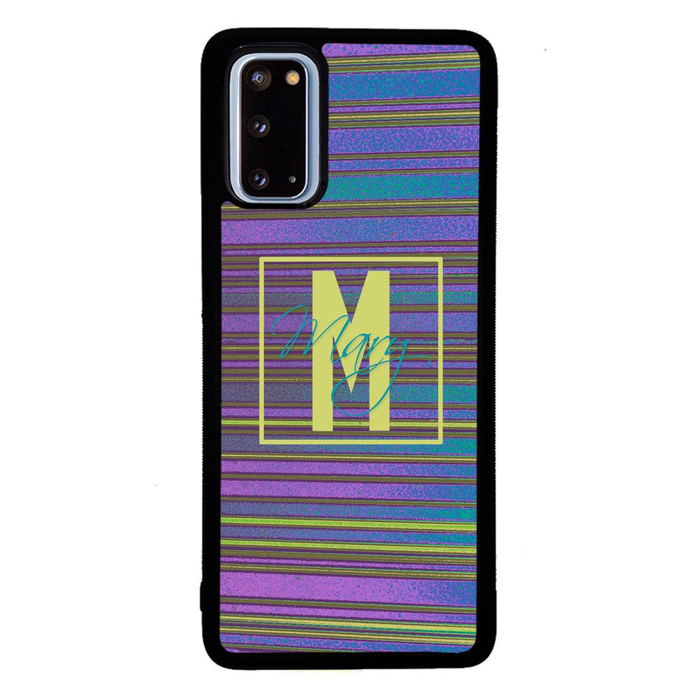 Purple & Blue Stripe 90s Personalized | Samsung Phone Case