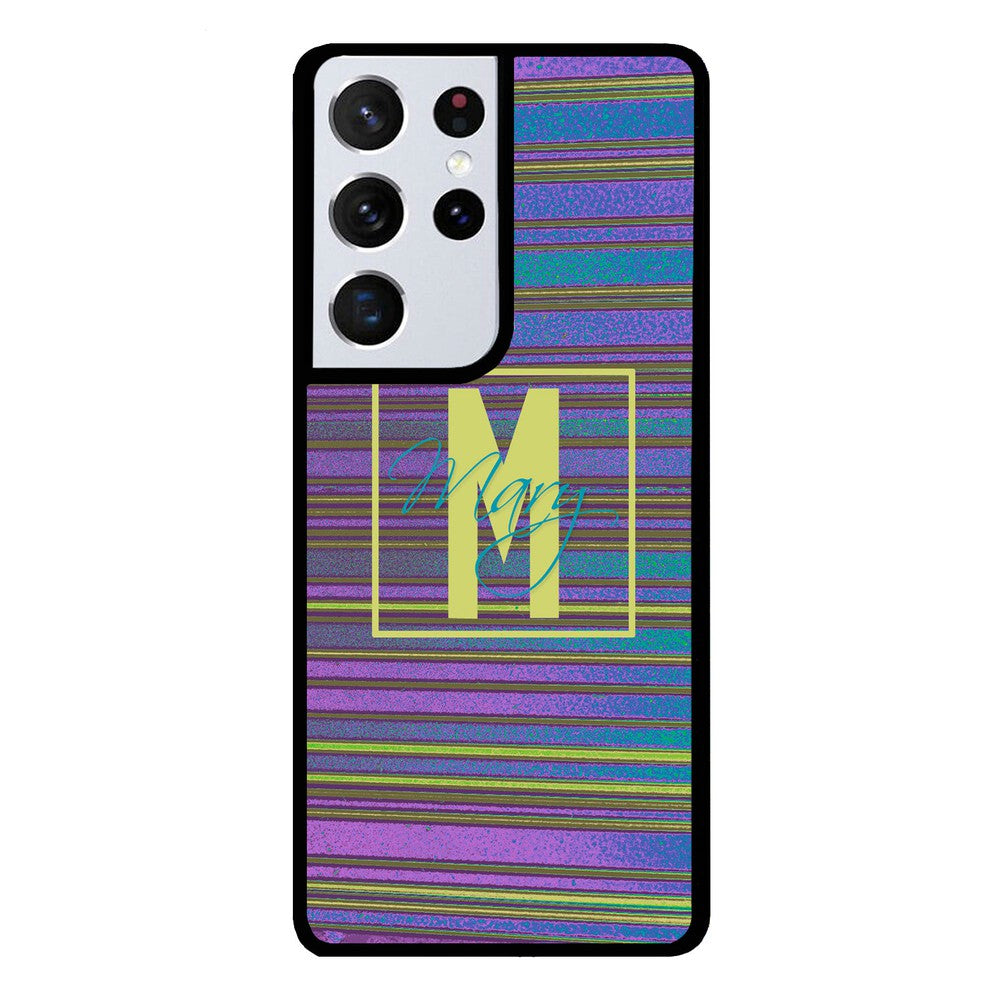 Purple & Blue Stripe 90s Personalized | Samsung Phone Case