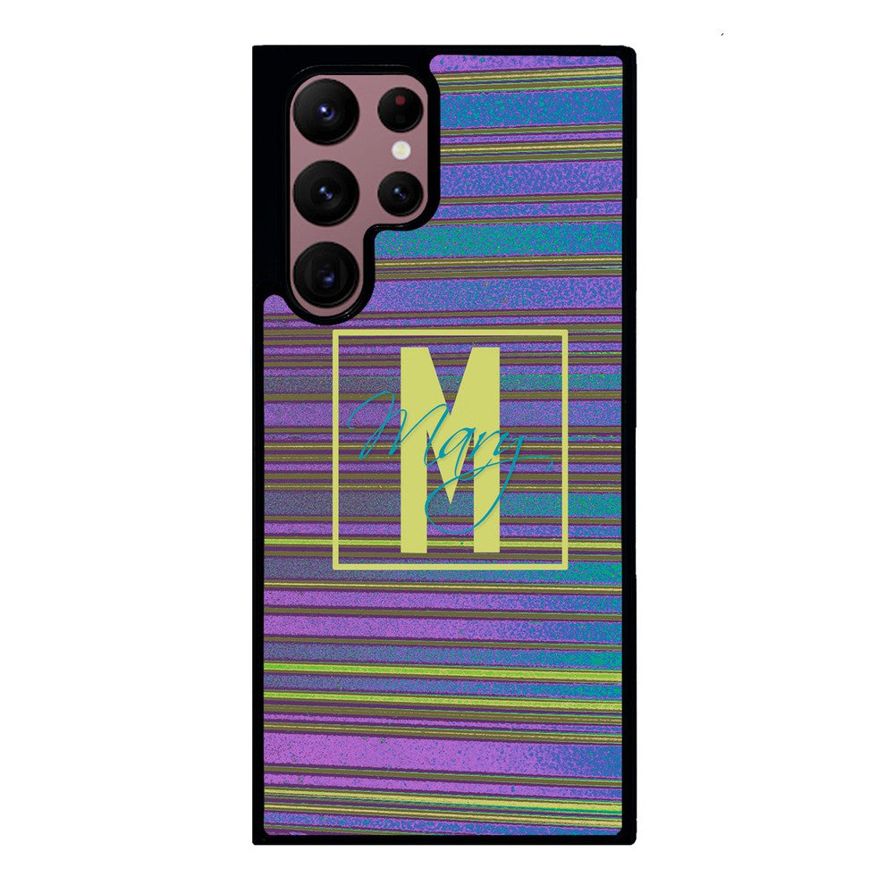 Purple & Blue Stripe 90s Personalized | Samsung Phone Case
