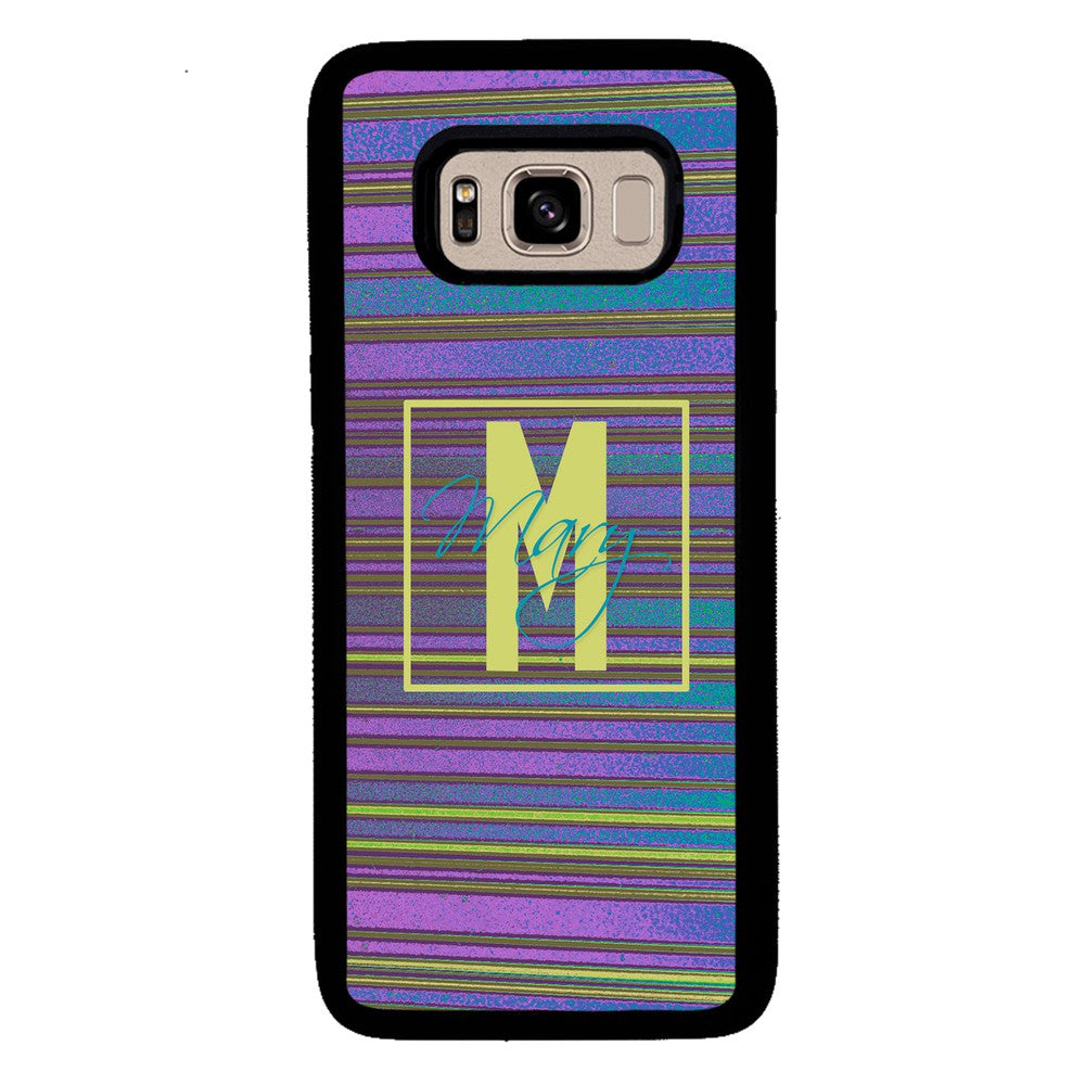 Purple & Blue Stripe 90s Personalized | Samsung Phone Case