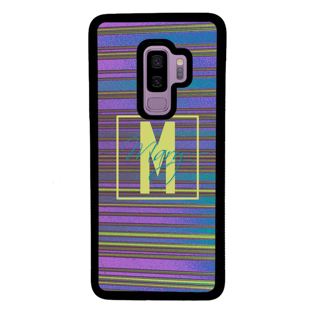 Purple & Blue Stripe 90s Personalized | Samsung Phone Case