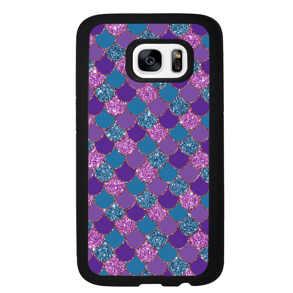Purple Teal Gold Mermaid Scales | Samsung Phone Case