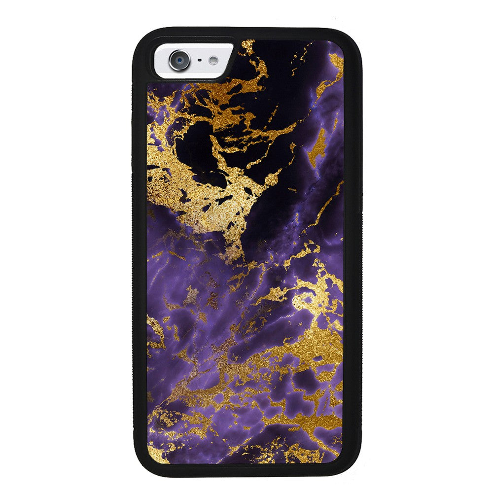 Purple and Gold Foil Marble | Apple iPhone Case