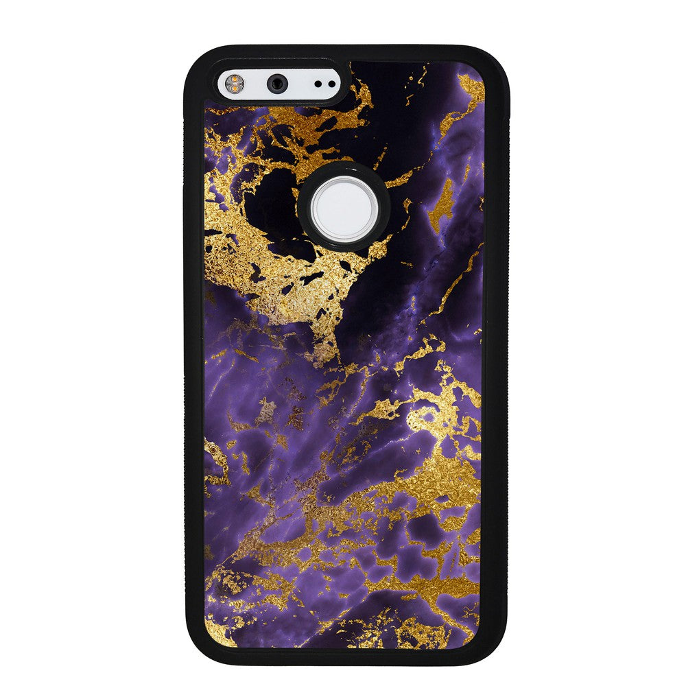 Purple and Gold Foil Marble | Google Phone Case