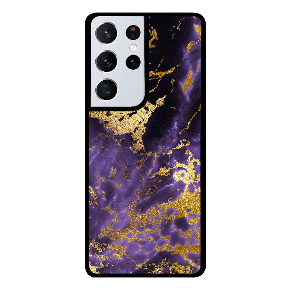 Purple and Gold Foil Marble | Samsung Phone Case