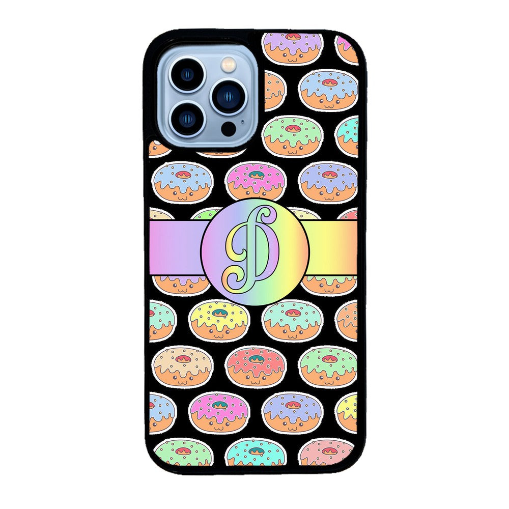 Rainbow Pastel Donuts Initial | Apple iPhone Case