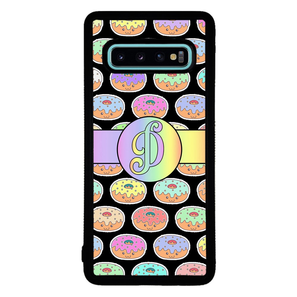 Rainbow Pastel Donuts Initial | Samsung Phone Case