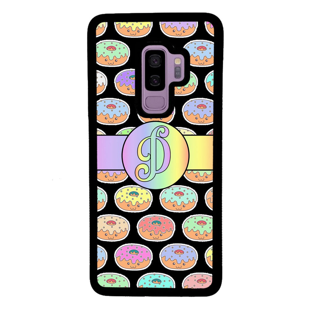 Rainbow Pastel Donuts Initial | Samsung Phone Case