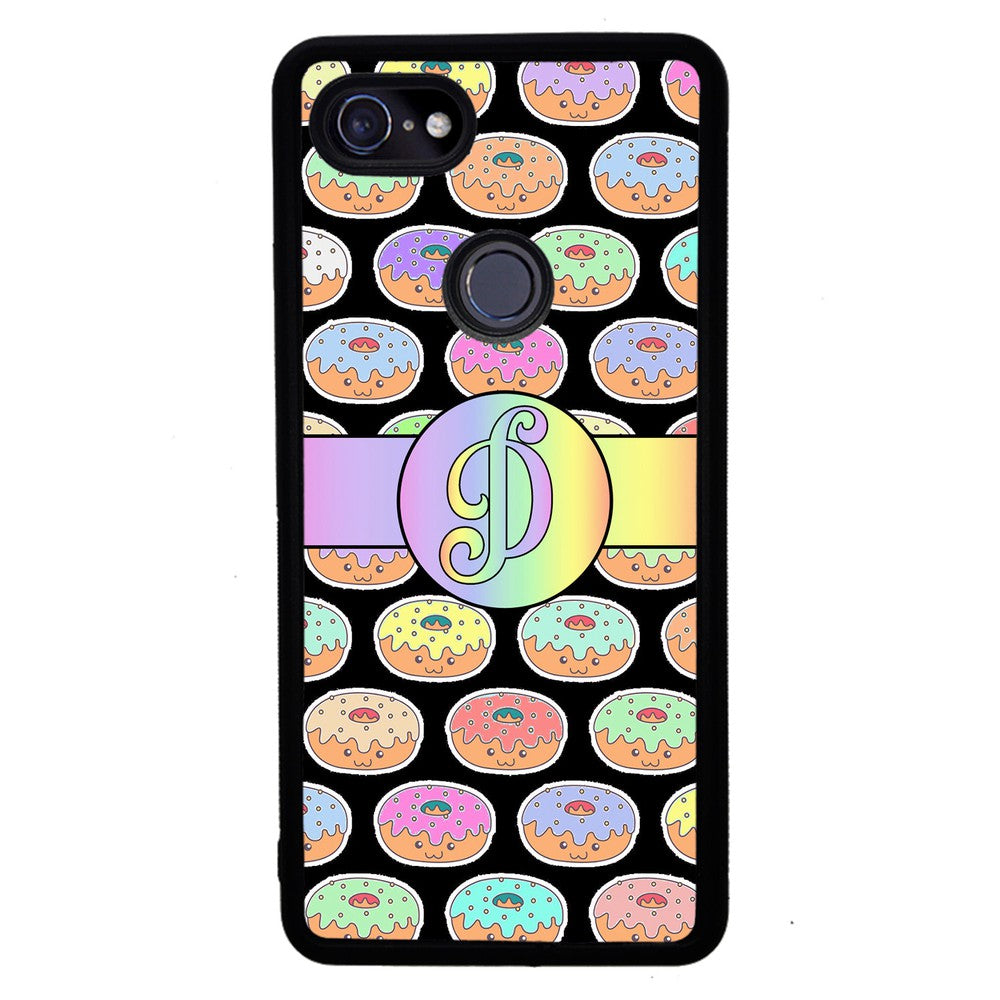 Rainbow Pastel Donuts Initial | Google Phone Case