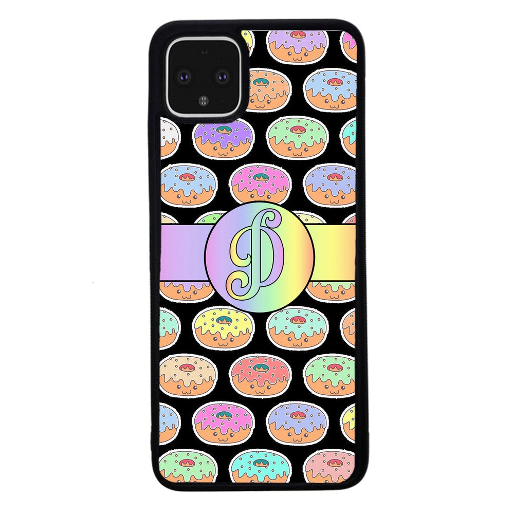 Rainbow Pastel Donuts Initial | Google Phone Case
