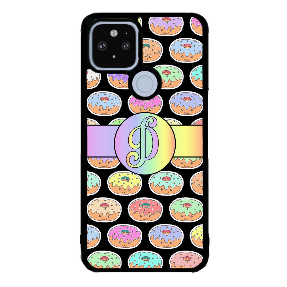 Rainbow Pastel Donuts Initial | Google Phone Case