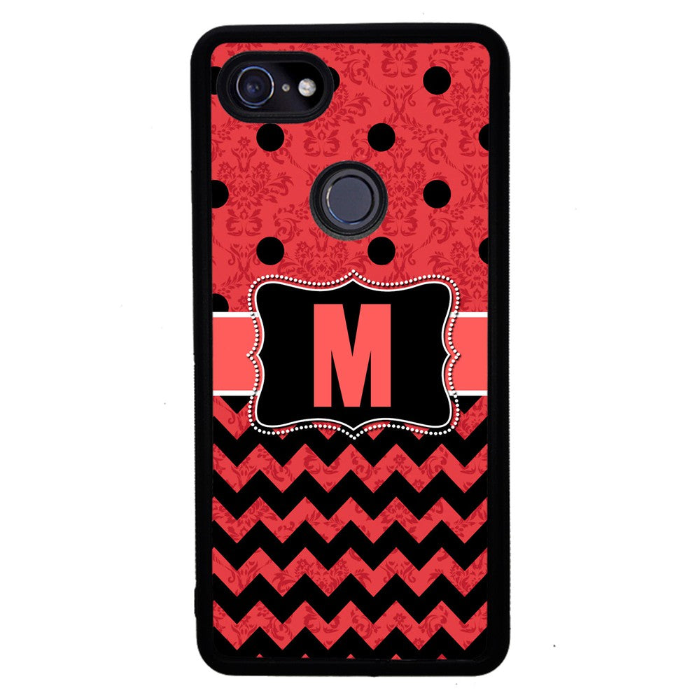 PolkaDot Chevron Damask Initial | Google Phone Case
