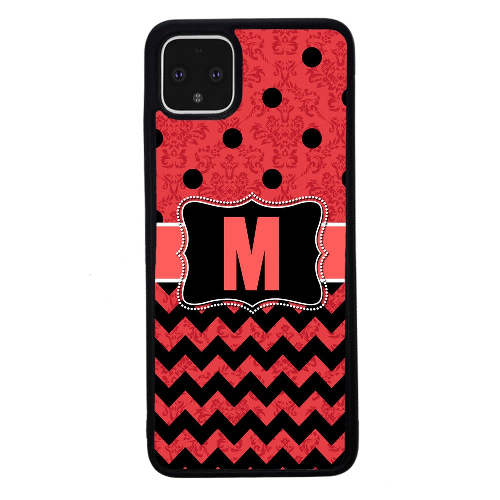 PolkaDot Chevron Damask Initial | Google Phone Case