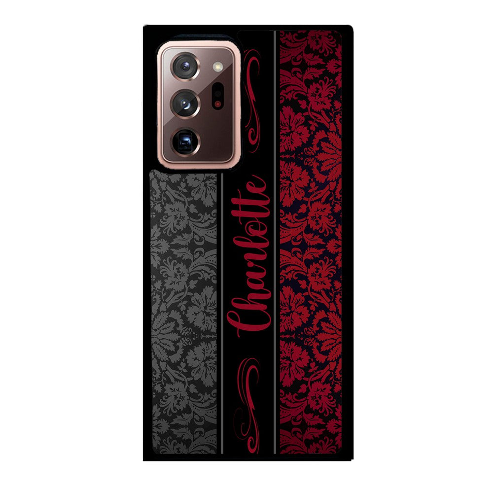 Red and Black Damask Personalized | Samsung Phone Case